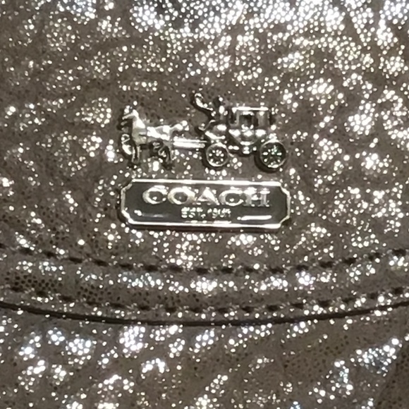 EUC Coach Madison Glitter Embossed Leather Mini Chain Bag - Picture 3 of 5